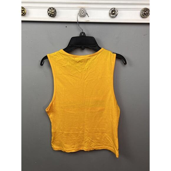 Guess Womens Los Angeles Muscle‎ Tee Womens Small Bling Yellow Graphic Retro - Picture 2 of 6